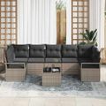 vidaXL Sada pohoviek 8 ks 7-Počet miest Sivá polyratan