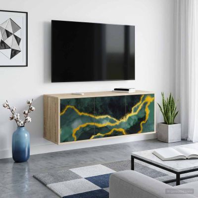 vidaXL Nástenný TV kabinet WIJHE 102 x 33 x 40 cm Dub sonoma