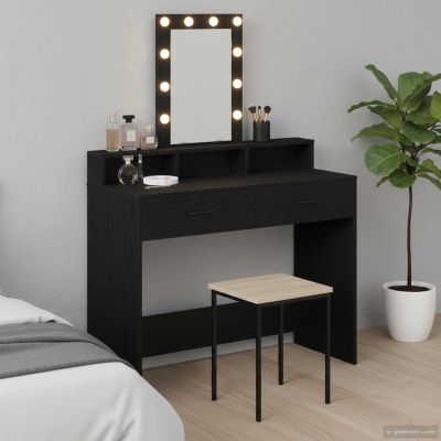 vidaXL Toaletný stolík Čierna 100 x 41 x 140 cm Kompozitné drevo