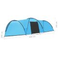 vidaXL Kempingový iglu stan 650x240x190 cm pre 8 osôb, modrý