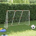 vidaXL Detské futbalové bránky s loptami 2v1 biele 184x64x124 cm