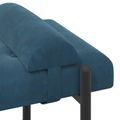vidaXL Lavica s gombíkmi a vankúšmi Modrá 110 x 40 x 46 cm Zamat