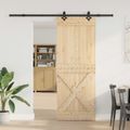 vidaXL Posuvné dvere NARVIK Prírodná a čierna 85 x 210 cm (213,5 cm)
