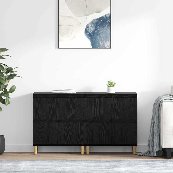 vidaXL Komody 2 pcs Čierny dub 60 x 35 x 70 cm Kompozitné drevo