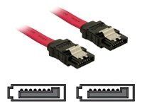 Kabel SATA - Serial ATA 150/300 - SATA (F) do SATA (F) - 50 cm - opatřený západkou, přímý konektor - červená