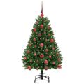 vidaXL Umelý Sklápací Vianočný Stromček Zelená 120 cm PVC a oceľ