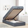 vidaXL Rám postele s matracom 2 ks Tmavosivá Zamat