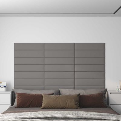 vidaXL Nástenný čelník 12 pcs 60 x 15 cm Svetlosivá látka