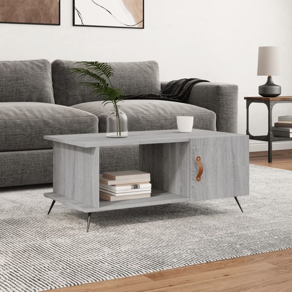 vidaXL Konferenčný stolík sivý sonoma 90x50x40cm kompozitné drevo