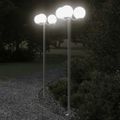 vidaXL Vonkajšie stojace lampy 2ks strieborné 215cm nehrdzavejúca oceľ