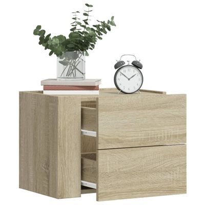vidaXL Nástenné nočné stolíky 2 ks dub sonoma 45x30x35 cm