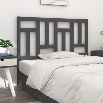 vidaXL Čelo postele sivé 145,5x4x100 cm masívna borovica