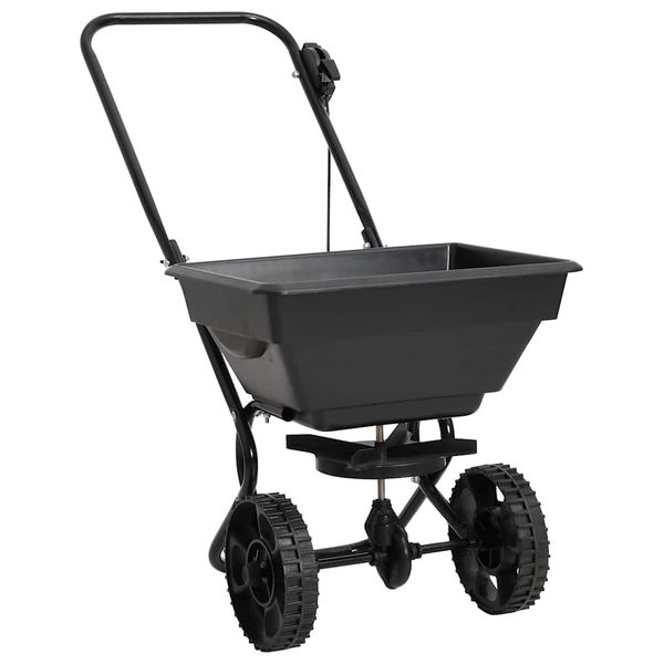 vidaXL Posypový vozík na soľ, PVC a oceľ 80x46x75 cm, 15 l
