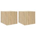 vidaXL TV nástenné skrinky s LED svetlami 2 ks dub sonoma 30,5x35x30cm
