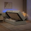 vidaXL LED úložná posteľ s matracom Svetlosivá 90 x 200 cm Zamat