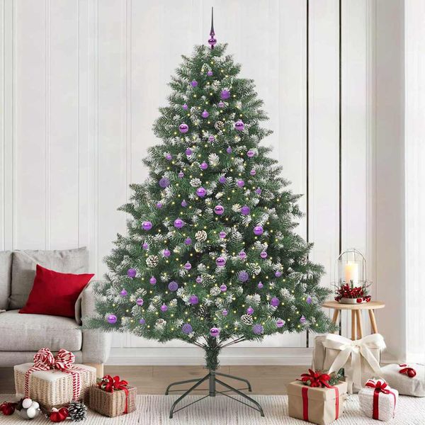 vidaXL Umelý vianočný stromček Zelená 240 cm PVC, plast a oceľ