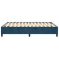 vidaXL Posteľný rám s boxspringom tmavomodrý 140x200 cm zamat