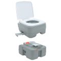vidaXL Kempingové WC Šedý a biely 41,5 x 36,5 x 37,5 cm Polyetylén