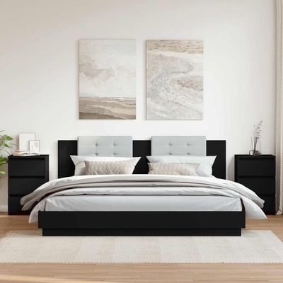 vidaXL Nočné stolíky 2 ks, čierne 40x35x62,5 cm, kompozitné drevo