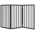 vidaXL Brána pre psa skladacia 3 panely čierna 150 cm topoľové drevo