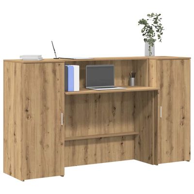 vidaXL Recepčný stôl dub artisan 180x50x103,5 cm kompozitné drevo