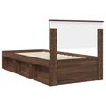 vidaXL Rám postele Hnedý dub 90 x 200 cm Masívne borovicové drevo