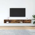 vidaXL TV skrinky 2 ks Dub dymový 100x31x25,5 cm Upravené drevo