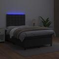 vidaXL Boxspring posteľ s matracom a LED čierna 120x200 cm umelá koža