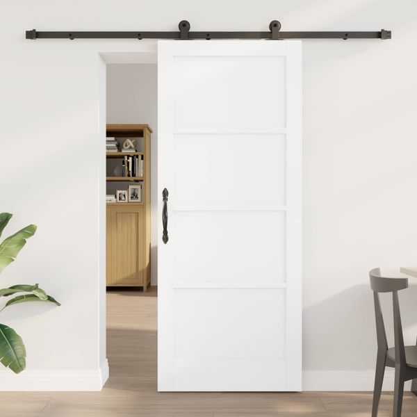 vidaXL Posuvné dvere ORKDAL Biela 83 x 202 cm Borovicový masív