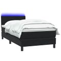 vidaXL Posteľný rám boxspring s matracom a LED čierny 90x220 cm zamat