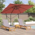 vidaXL Roma Parasol Červená 286 x 284 x 265 cm Hliník a polyester