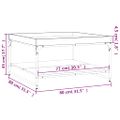 vidaXL Konferenčný stolík dymový dub 80x80x45cm kompoz. drevo a železo