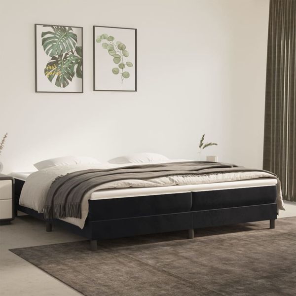 vidaXL Posteľný rám s boxspringom čierny 200x200 cm zamat