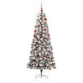vidaXL Umelý Sklápací Vianočný Stromček 300 LED Zelená a biela 180 cm