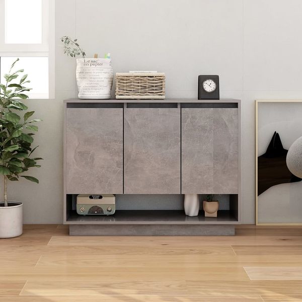 vidaXL Komoda betónovosivá 97x31x75 cm drevotrieska