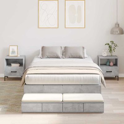 vidaXL Rám postele s úložným prostorem Betónová šedá 120 cm
