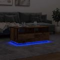 vidaXL Konferenčný stolík s LED svetlami staré drevo 90x49x40 cm