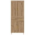 vidaXL Highboard Remeselný dub 69,5 x 34 x 180 cm Kompozitné drevo