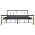 vidaXL Posteľný rám, kov a dubový masív 200x200 cm