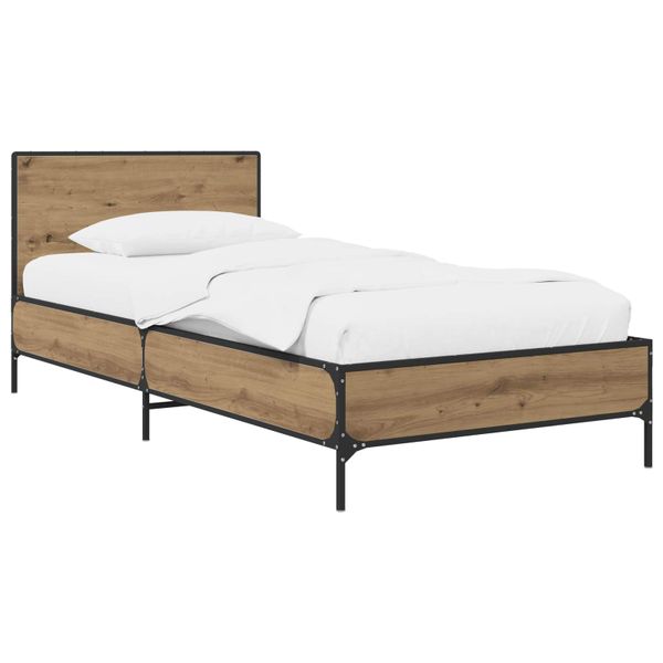 vidaXL Rám postele s čelom Dub artisan 80 x 200 cm Kompozitné drevo