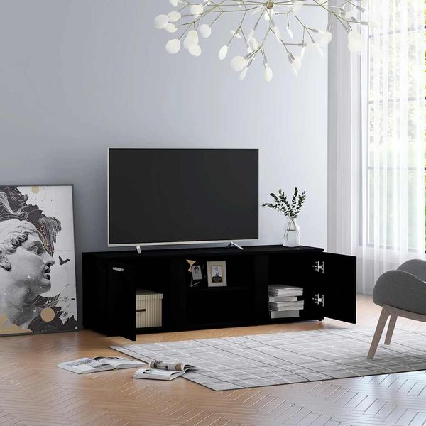 vidaXL TV skrinka, čierna 120x34x37 cm, kompozitné drevo