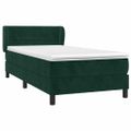 vidaXL Posteľný rám boxsping s matracom tmavozelený 80x200 cm zamat