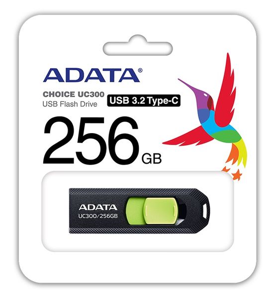 ADATA UC300/256GB/USB 3.2/USB-C/Čierna