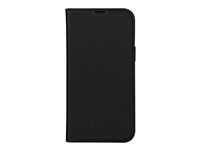 Puzdro s klapkou pre mobilný telefón - polyuretán (PU), plast - čierna - pre Apple iPhone 14 Plus