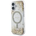 Guess HC Resin Bottom Glitter puzdro pre iPhone 16 MagSafe Zlaté