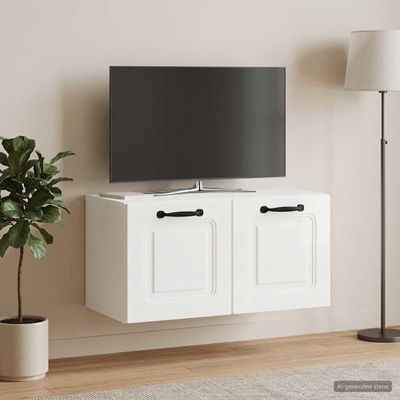 vidaXL Nástenná TV skrinka Biela s vysokým leskom 59,5 x 31 x 30 cm