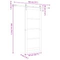vidaXL Posuvné dvere 83 x 202 cm Borovicový masív Biela a čierna