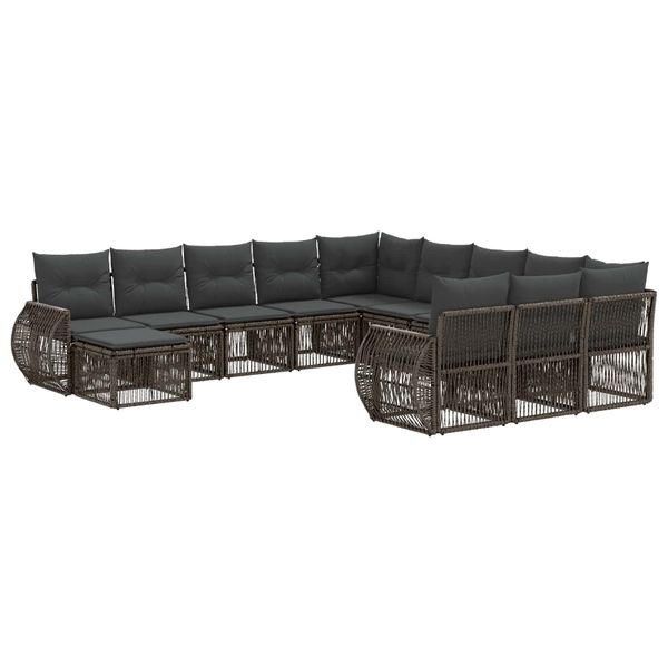 vidaXL Súprava záhradných pohoviek 12 pcs Sivá polyratan