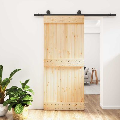 vidaXL Posuvné dvere Prírodná a čierna 90 x 210 cm