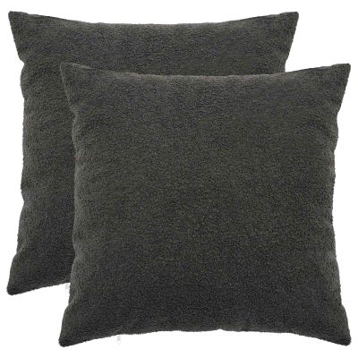 vidaXL Poťah na podložku 2 pcs HEERLEN Tmavosivá 80 x 80 cm Bouclé